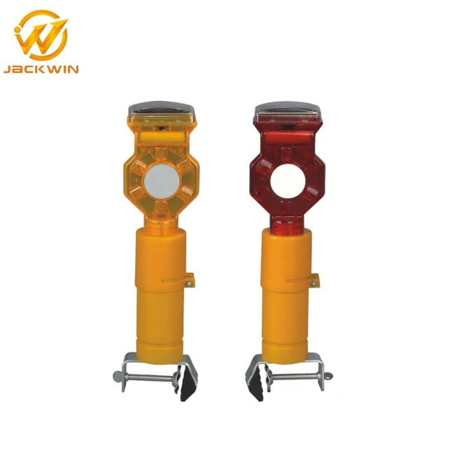 Red / Yellow Flashing LED Solar Power Beacon Light for Traffic Cone / Delineator Post / Plastic Barricade