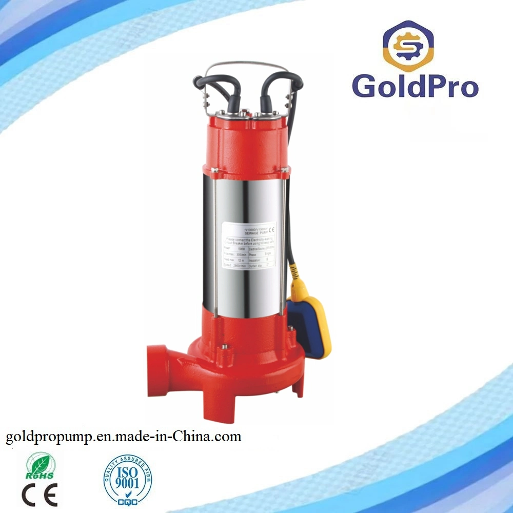 Copper Winding Submersible Sewage Pump with Cutting Impeller for Dirty Water