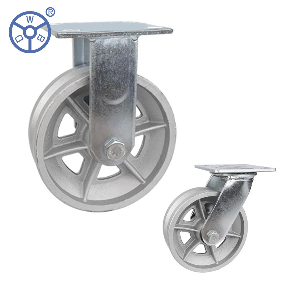 5 Inch Wheels Heavy Duty Caster Wheel Industrial Castor V Groove Wheel Iron Hollow Ruedas Giratorias