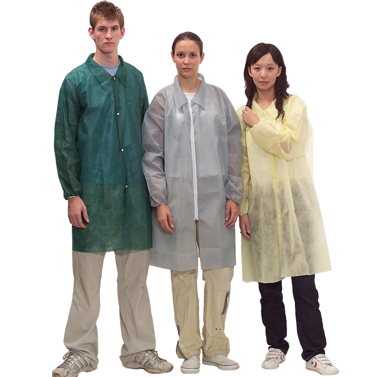 Non Woven PP Gown Disposable Lab Coat Disposable Work Wear Clothing