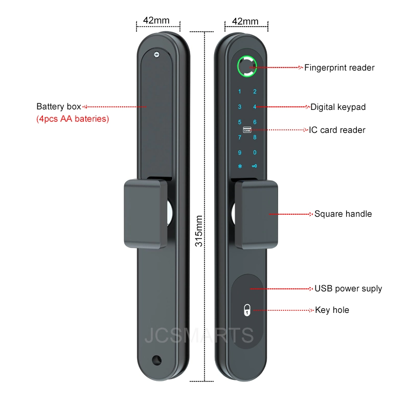 IP54 Waterproof Tuya Smart Electronic Biometric Fingerprint Lock