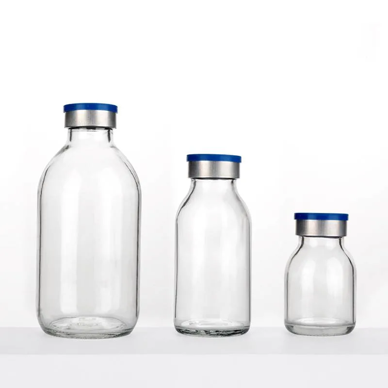 50ml 100ml 250ml Moulded Saline Pharmaceutical Soda Lime Glass Vials Bottle for Injection