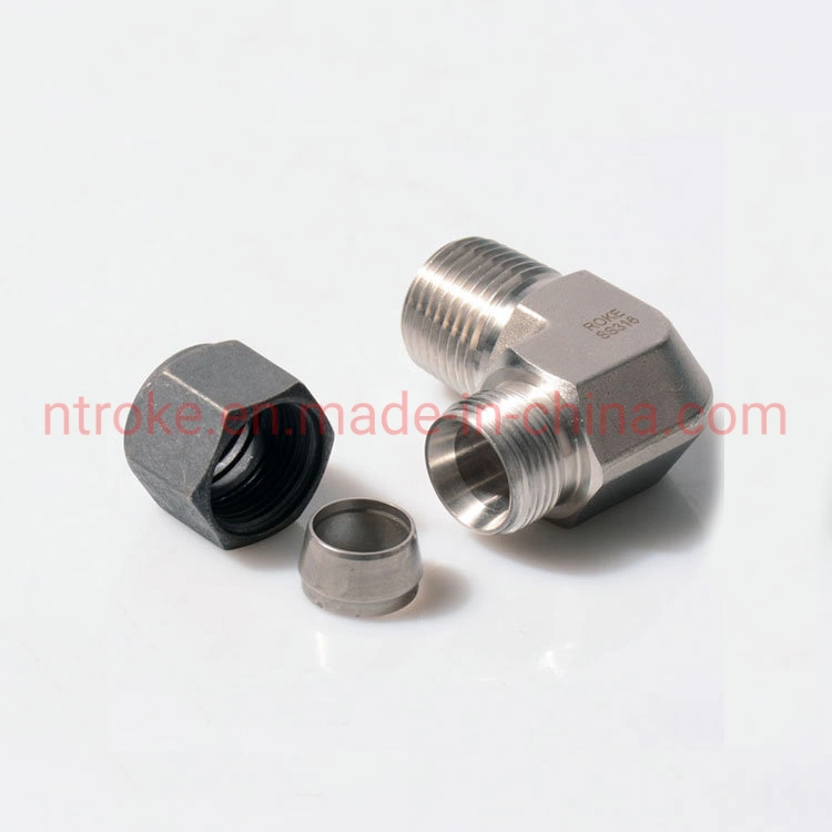 SS316 Stainless Steel Inch Single Ferrule Tube Fittings Male Elbows