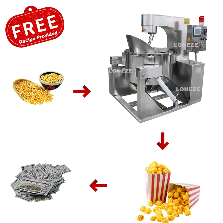 Gas Commercial China Seasoning Frying Flavoring Popcorn Machine Processing Line Supplier