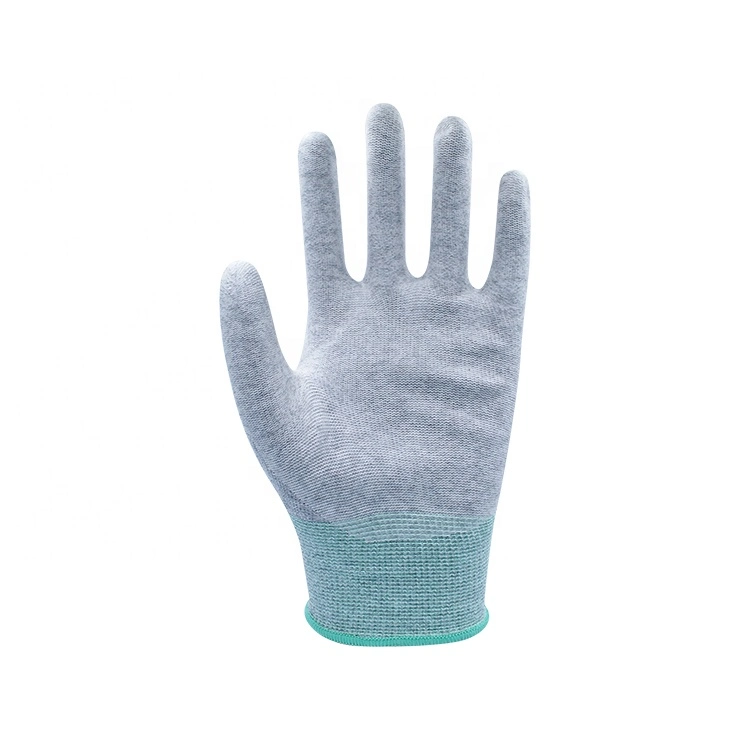 PU Palm Coated for Electronic Work Antistactic Safety Gloves