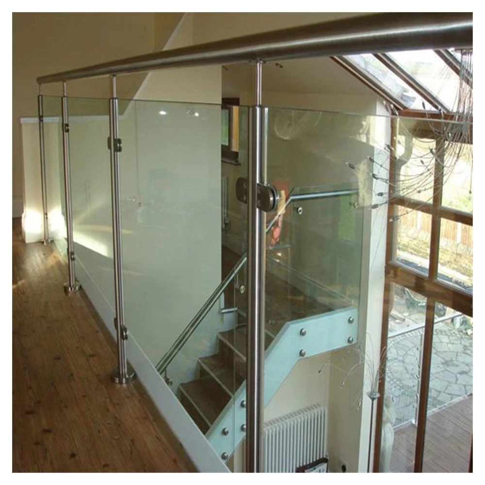 Modern Staircase Handrail Design Indoor Stainless Steel Railing Glass