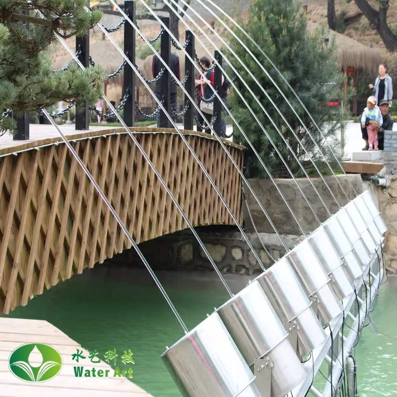 Fuente de agua laminar con chorro de agua saltarín y luces LED cambiantes de colores