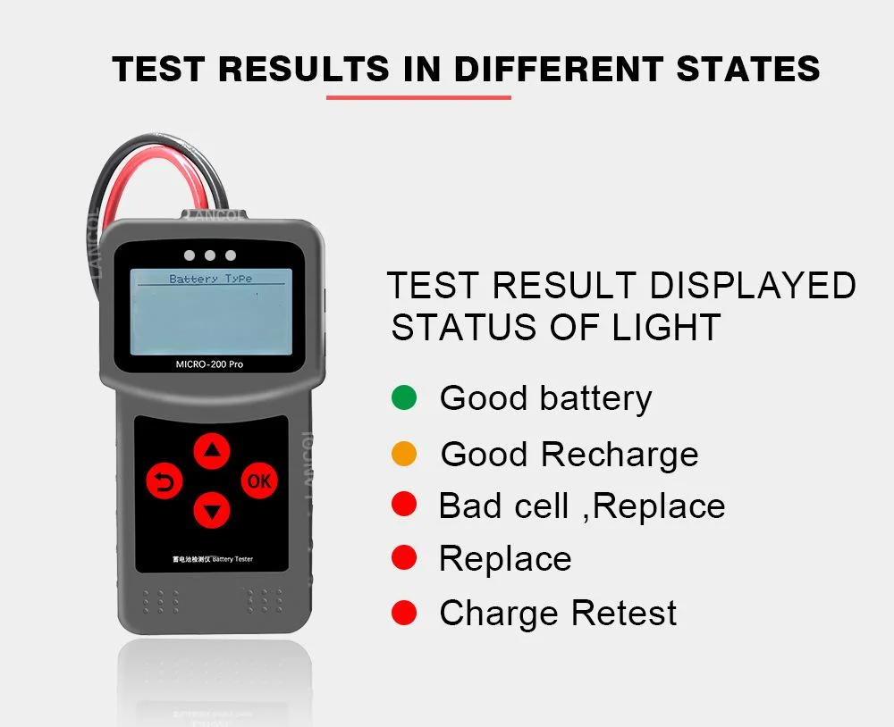 Digital Testeur de batteries de voiture 12 V 100-2000CCA de l'analyseur