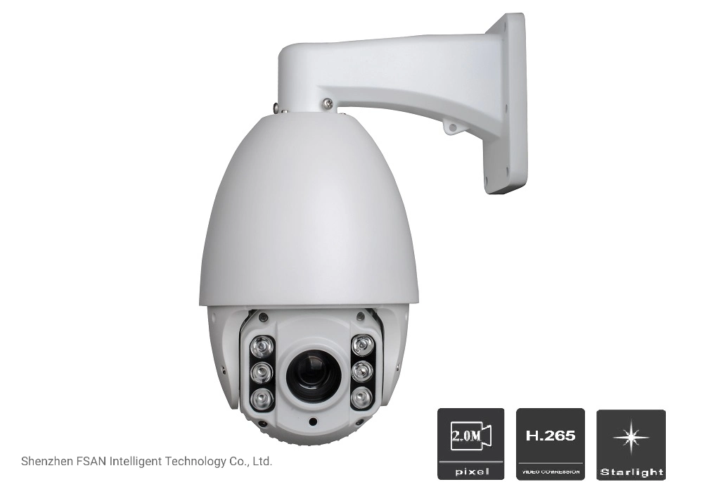 Fsan 2MP 10X 4 بوصة Smart Infrared Night Vision HD كاميرا PTZ أمان شبكة الاتصال ذات التحكم المركزي عالي السرعة (CCTV) IP