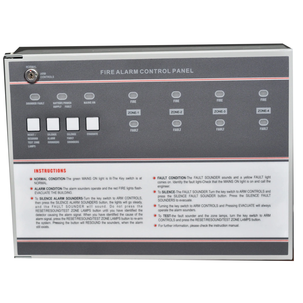 Customized Conventional Wired Fire Alarm Control Panel for Smoke Detector