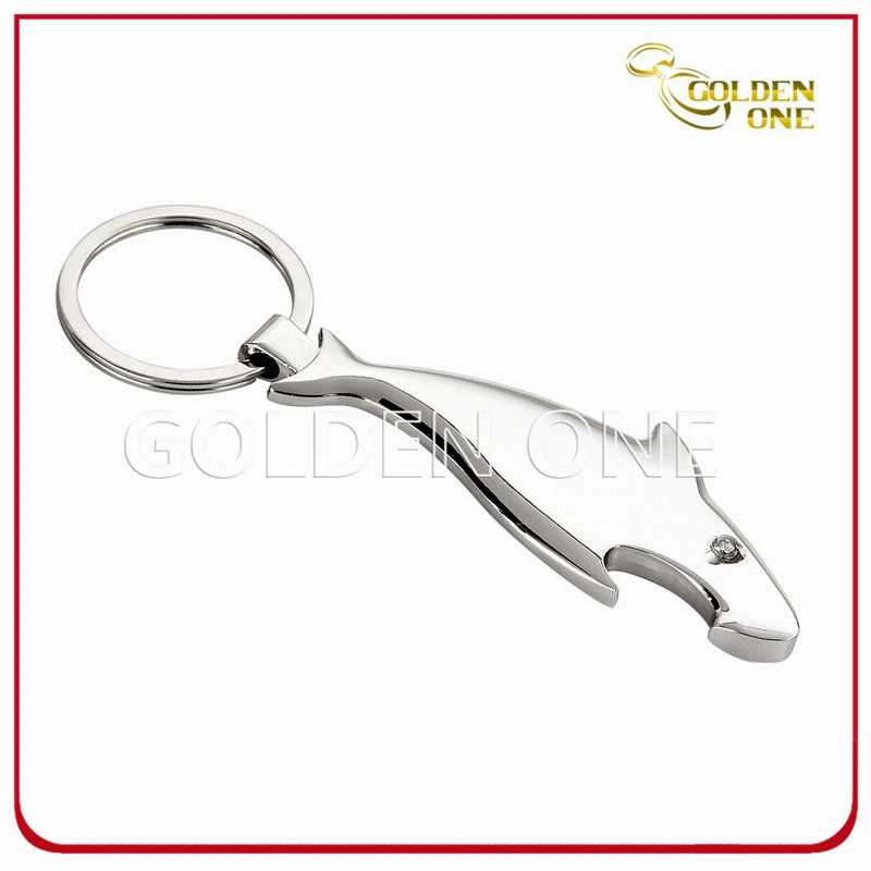 Custom Shark Shape Zinc Alloy Keychain with Bottle Opener