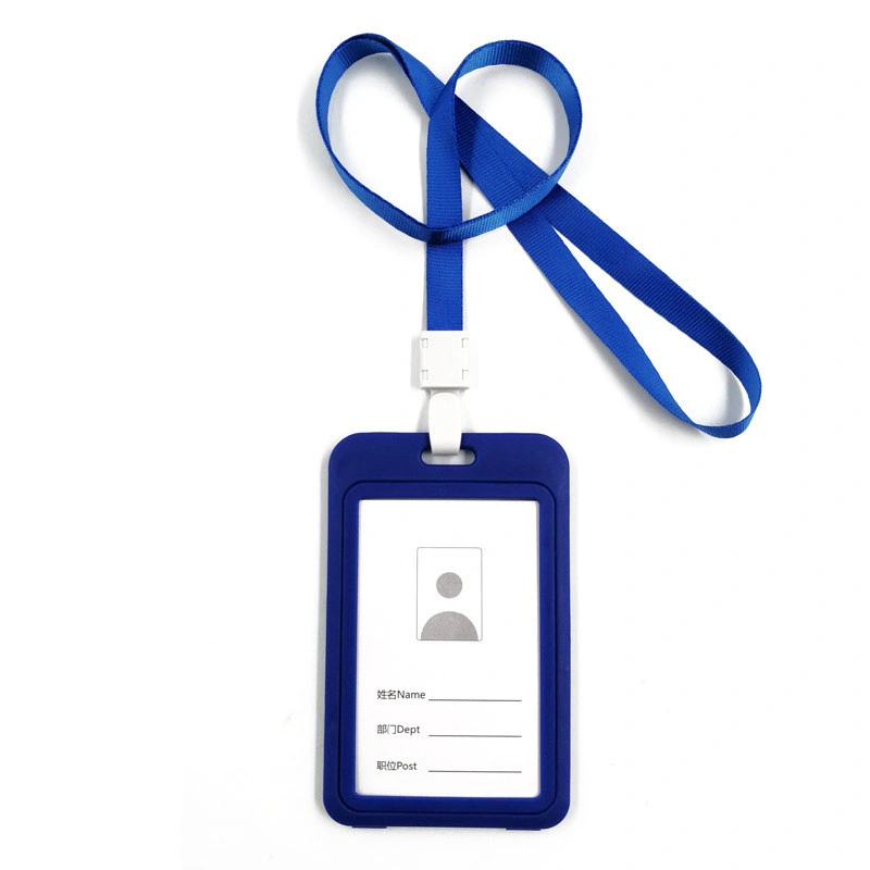 Good Price Plain Color Designer Custom Logo Key Chain Staff Lanyard with PVC ID Card Holder