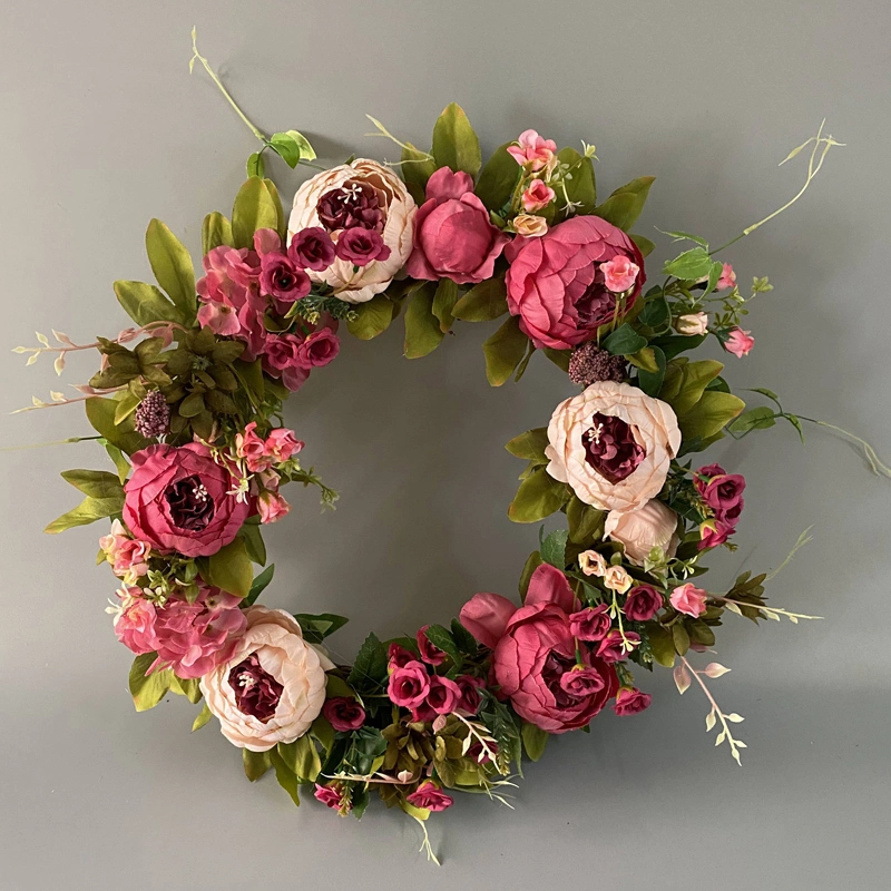 High quality/High cost performance  Artificial Peony Flower Wreath for christmas Decoration