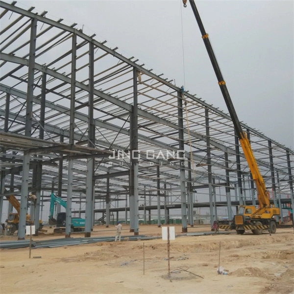 Estrutura em aço H Secção galvanizada Q235 Q355 Depósito de metal Construção para a oficina do armazém do prefácio