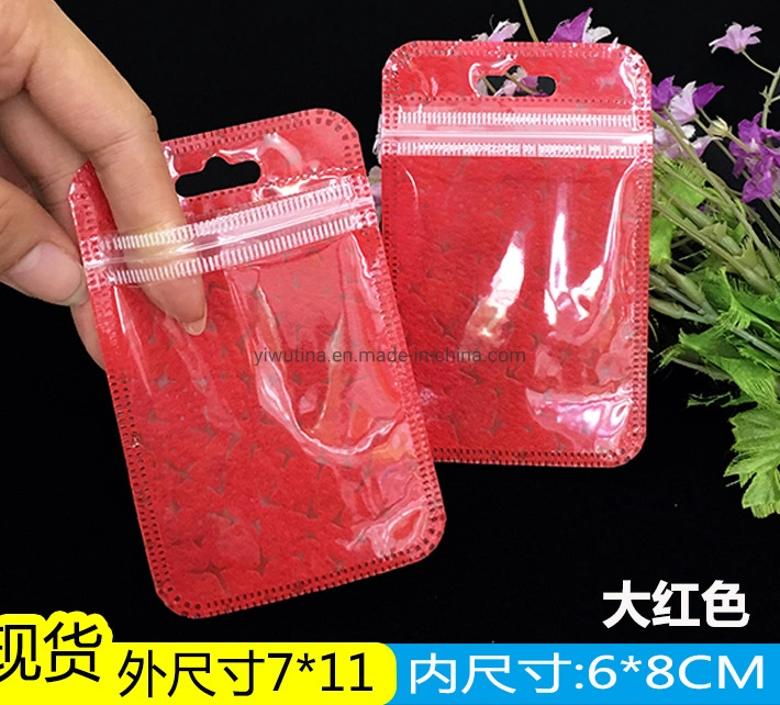 6*8cm Colourful Film Packaging Poly Bag Ziplock Bag Fishhook Plastic Packaging