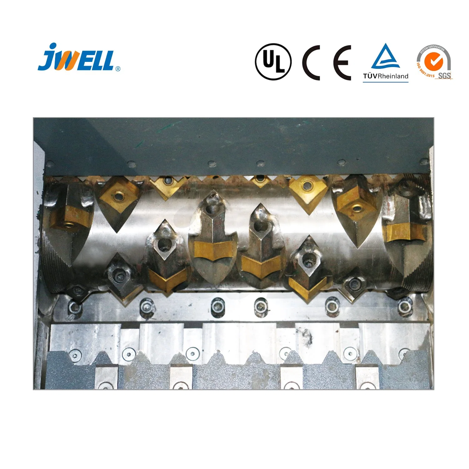 Jwell Single Shaft Plastic Shredder for Blocks/Pipe/Woven Bags