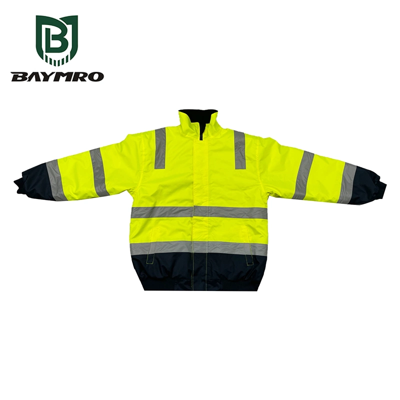 PPE Proveedor Yellow Polyester Oxford Reflective Workwear Safety Winner Jacket