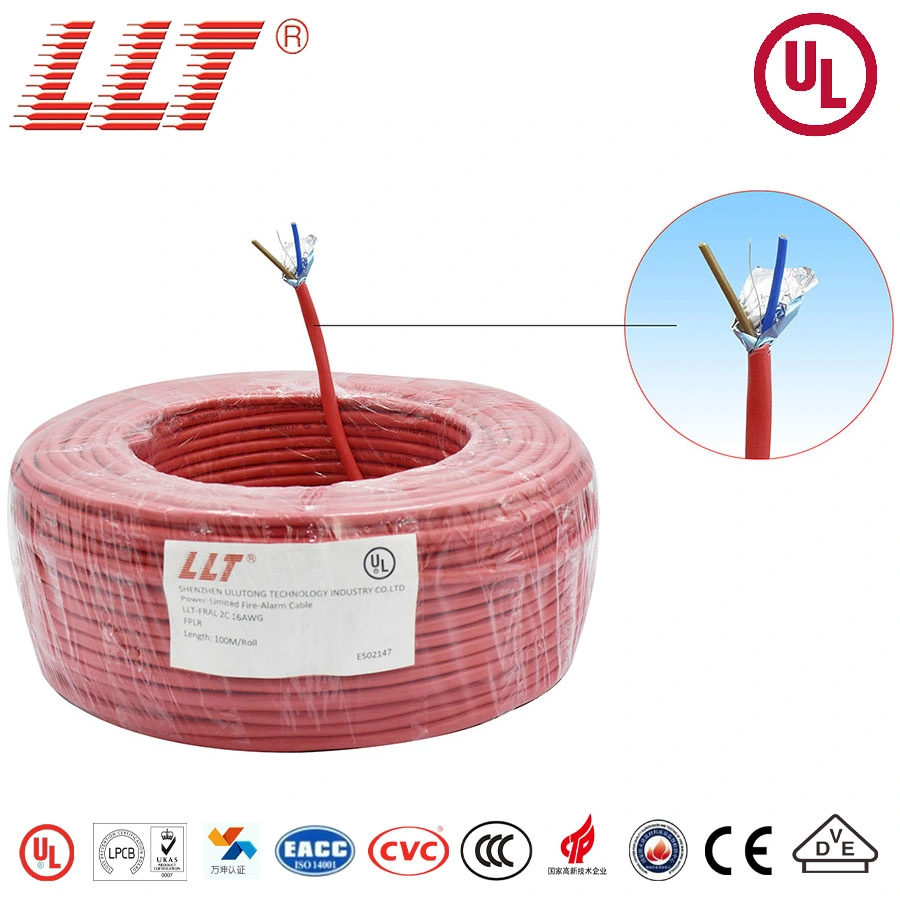 Listado UL 18AWG/2c de Alarma de Incendio Cable Cable de seguridad de la construcción y la construcción de sistema de alarma de incendios