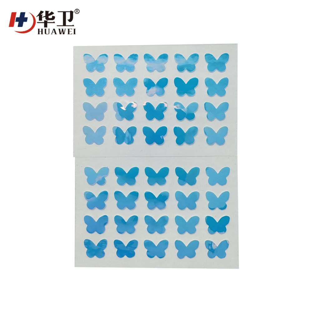 Chinese Manufacture Laser Film Hydrocolloid Acne Pimple Patch Butterfly Shape Sterile and Waterproof Faical Spots Treatment