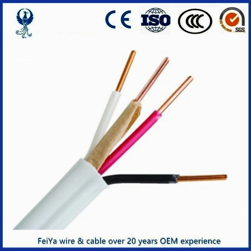 Cable de tierra de 3 conductores de 14 conductores para interiores de calibre Nmd90 no metálico Nmd90