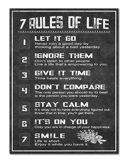 Metal Signs Lifes Rules Coffee Plaque Wall Decor Plate Home Wall Decoration