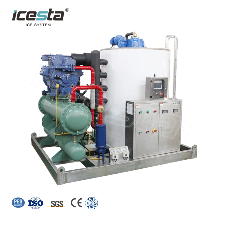 Icesta High Reliable High quality/High cost performance  1t 3t 5t 10t 15t 20t 25t 30t Seawater Flake Ice Machine for Boat