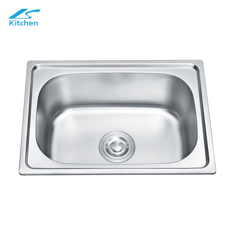 Lavabo de acero inoxidable fregadero de agua de la cocina solo disipador Bowl