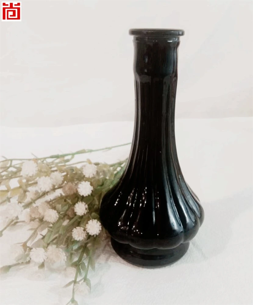 Black Slim Glass Vase in Marvellous Design and Shape