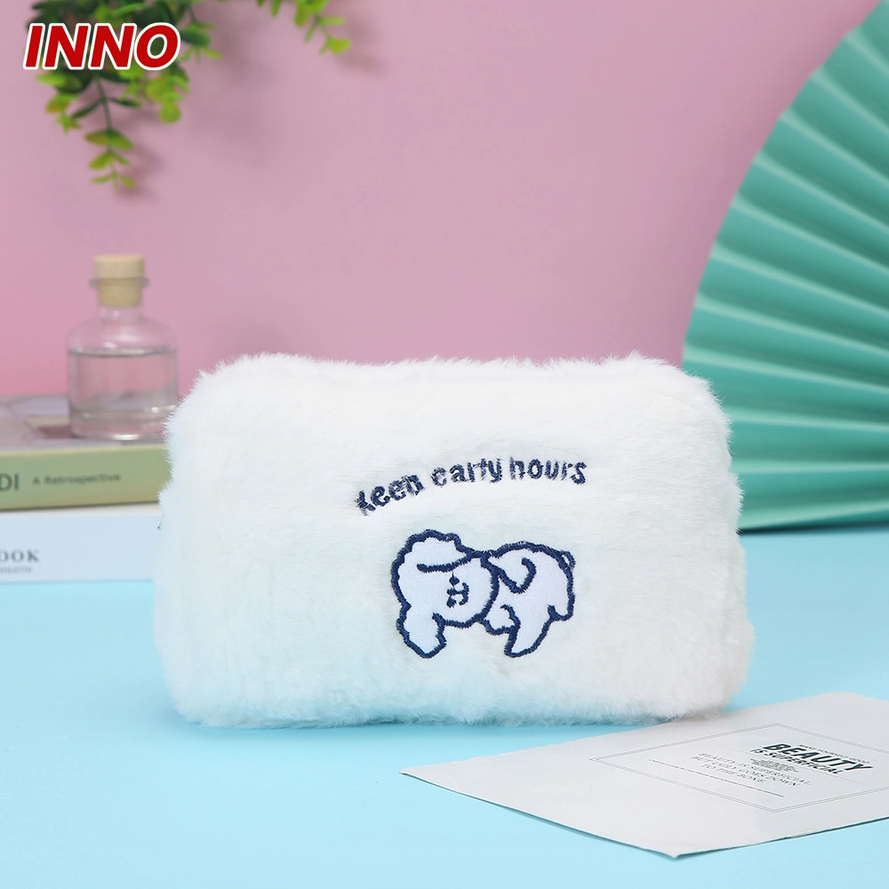 Wholesale Inno Brand R047# Cute Plush Pencil Case Large-Capacity Student Stationery Storage Bag Eco-Friendly