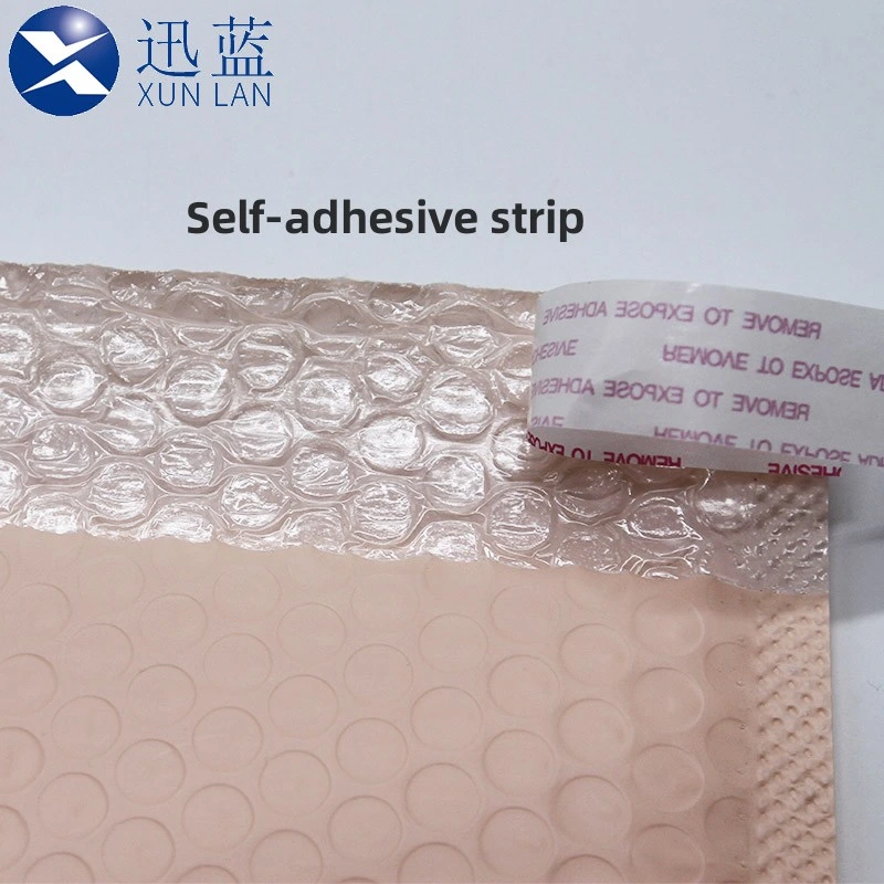 23*34 Cm Durable Fashionable Courier for Shipping Packing OEM Factory Nude Pink Poly Bubble Mailers Bag