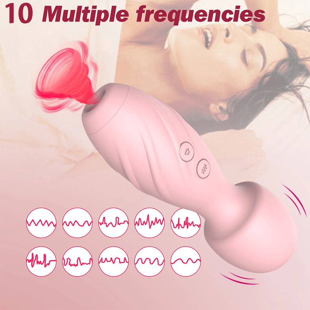 Nuevo diseño Mini 2 en 1 chupando Wand Massager Vibrator Mute Vibradores AV portátiles potentes y resistentes MasPager