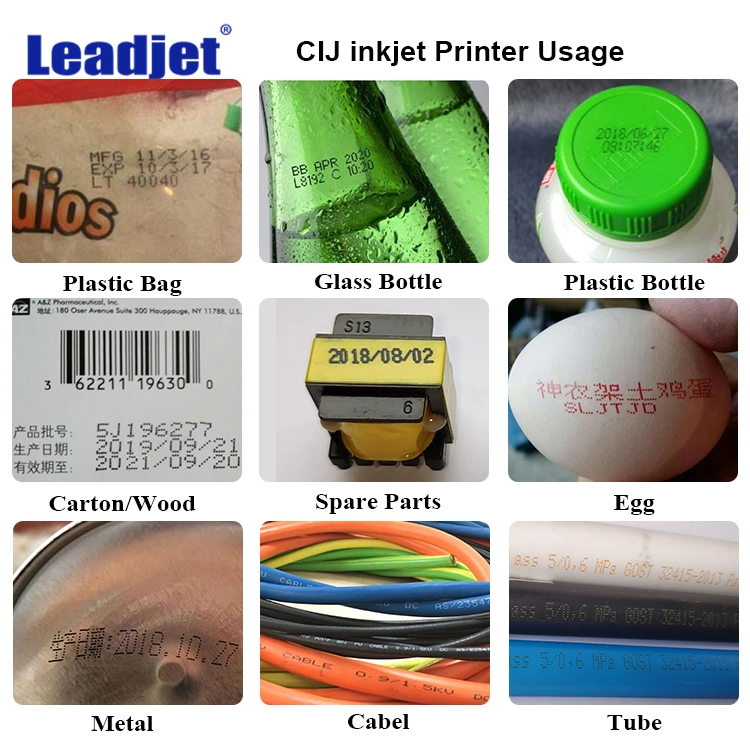 Leadjet Smart Cartridge Continuous Small Character Inkjet Printer for Production Line Usage