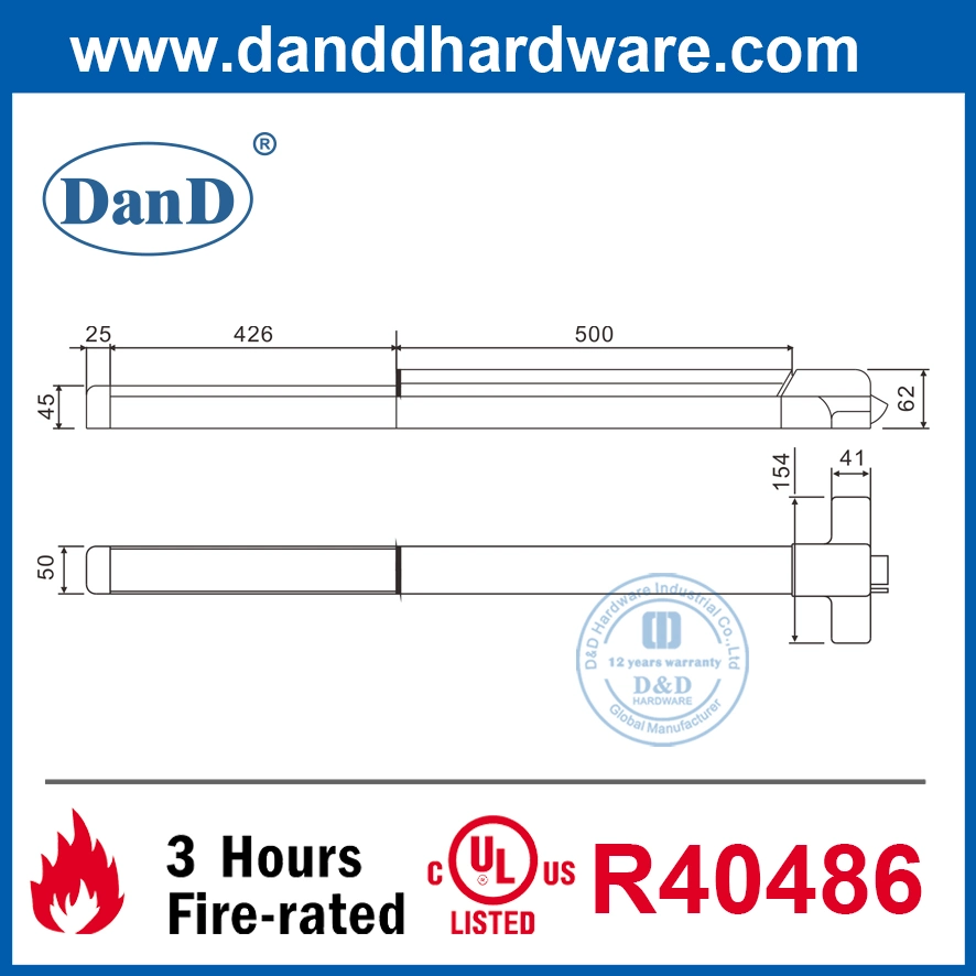 ANSI Grade 1 SUS304 Door Hardware Panic Exit Lock Device