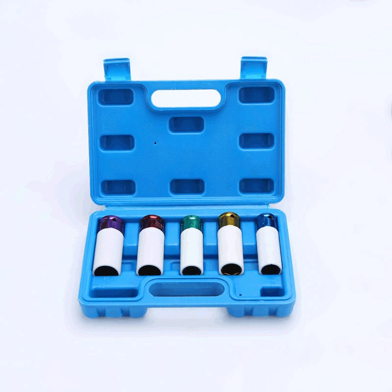 Best Price 5PCS CRV Material Customized Colorful 1/2" Impact Socket Sets Tyre Protection with Box Packed