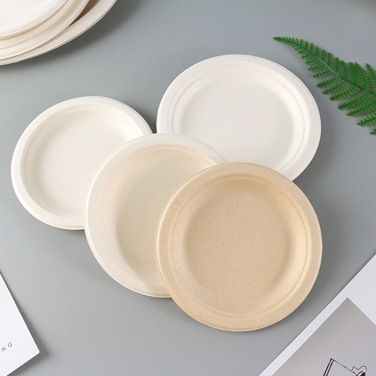 Degradable Compostable Disposable Eco Friendly Sugarcane Bagasse Plates Dinner Set