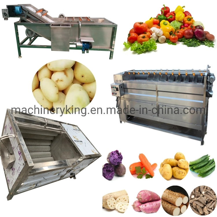 Stainless Steel Industrial Automatic Potato Irish Cassava Carrot Washing Drying Processing Machine Line