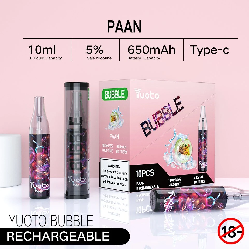 Original Wholesale/Supplier Electronic Cigarette Yuoto Bubbles Mini Disposable/Chargeable Vape Pen for Nicotine Salt Vape vape