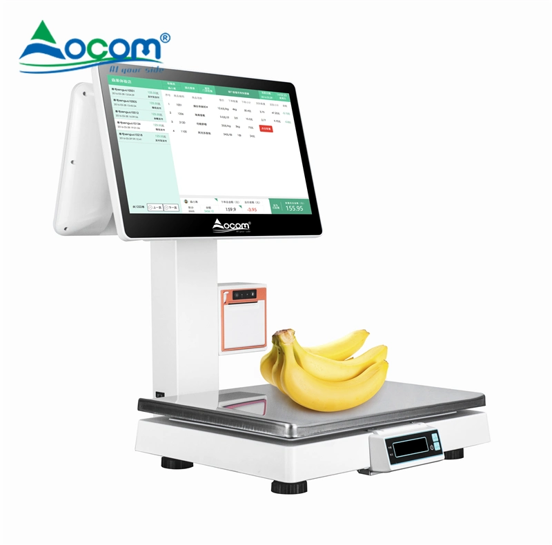 15.6-Inch Multi-Line Capacitive Touch Cheap Supermarket Point of Sale Machine POS System Digital Price Computing Scale