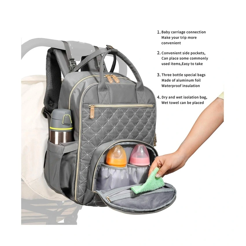 Fwholesale Large Capacity Diaper Backpack Bag Fashionable Baby Diaper Bags Mummy Bag