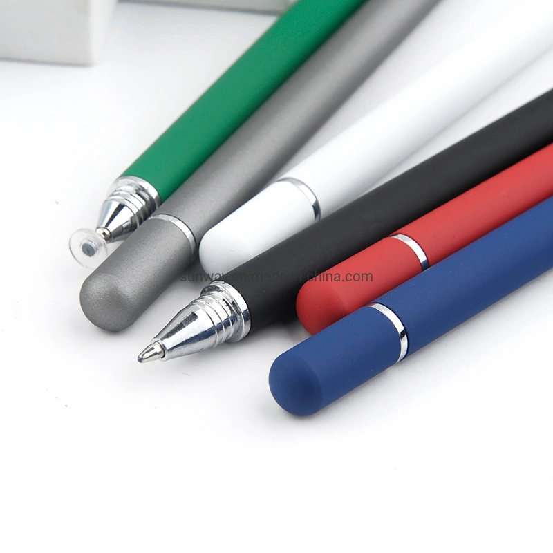 Stylo grossiste 2 en 1 aluminium doux au toucher Stylus Metal Stylo à bille