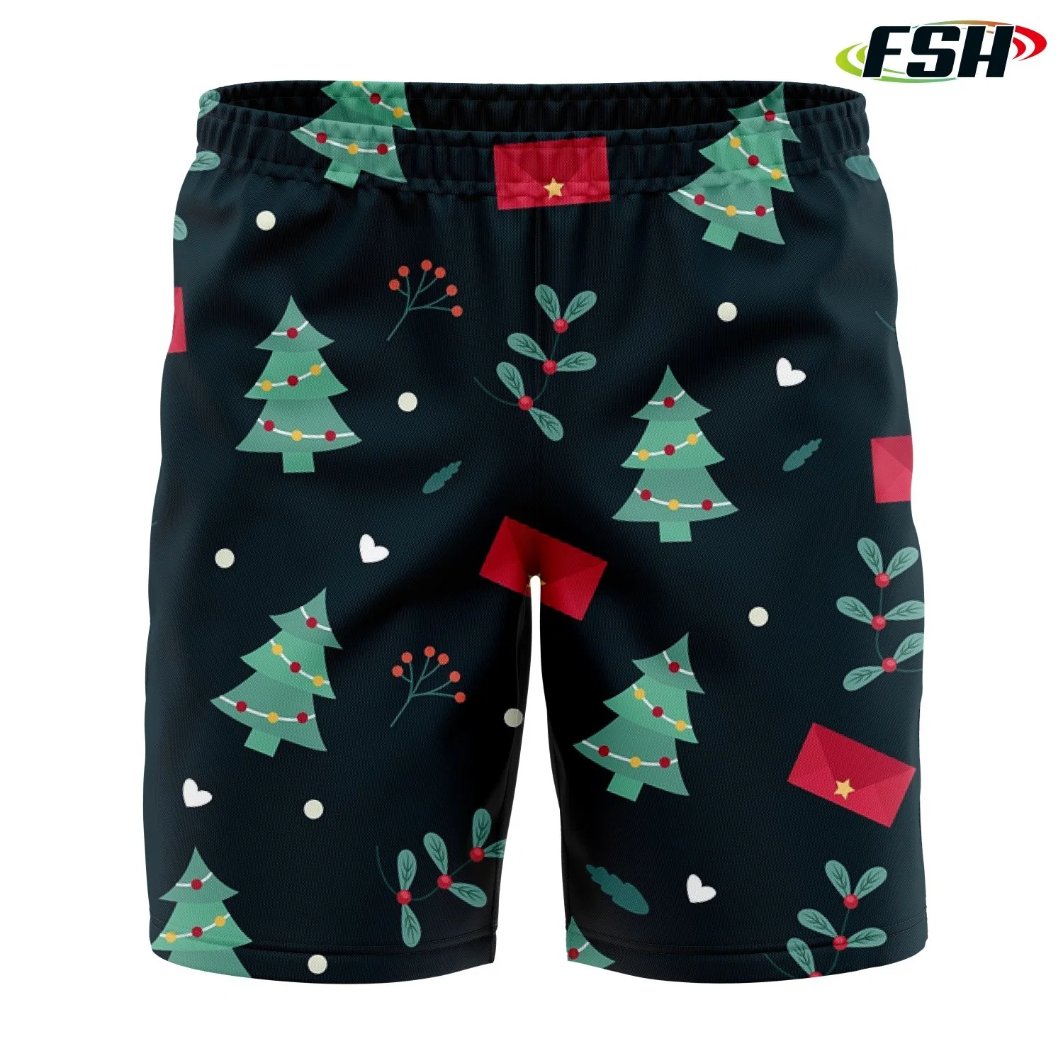 Short de surf d'entraînement de sport de Noël en polyester de plage de haute qualité Pantalon personnalisé