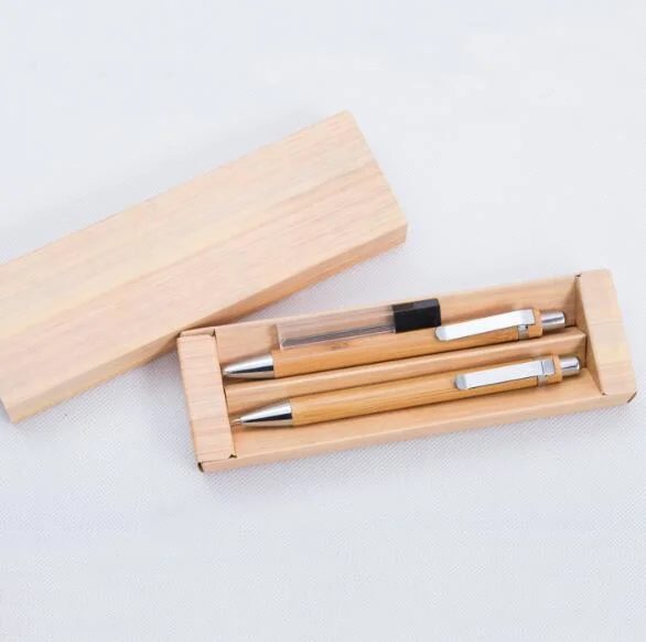 Business Geschenk natürliche Öko Bamboo Roller Pen mit benutzerdefinierten Logo In Papierbox