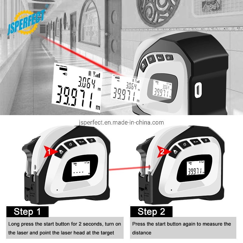 2 in 1 40m+5m Digital Laser Distance Meter with Tape