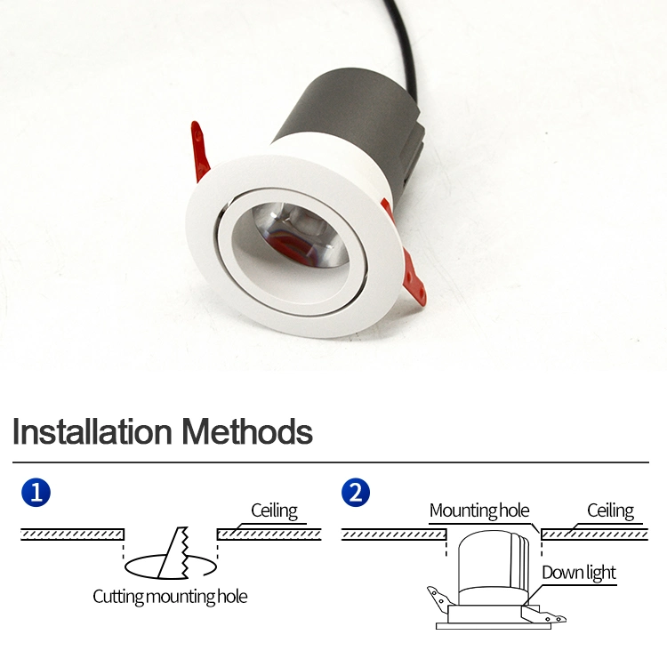 Narrow Beam LED Downlight 7W Module Oval Round Recessed Mounted Ceiling Spotlight COB Wall Washer LED Downlight