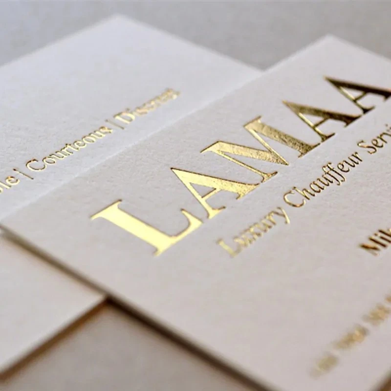 Elegant Gold Silver Foil Business Cards