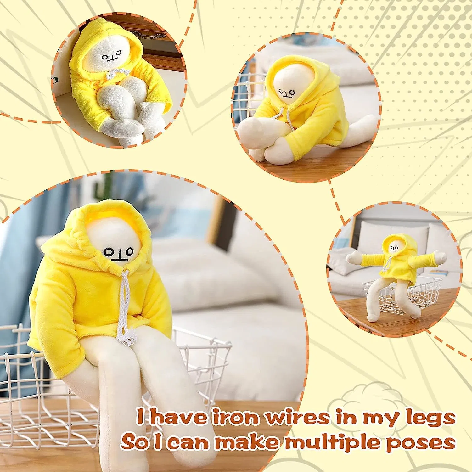 Custom Funny Plushie Hombre de Banana Plush Juguete relleno animales muñeca Juguete