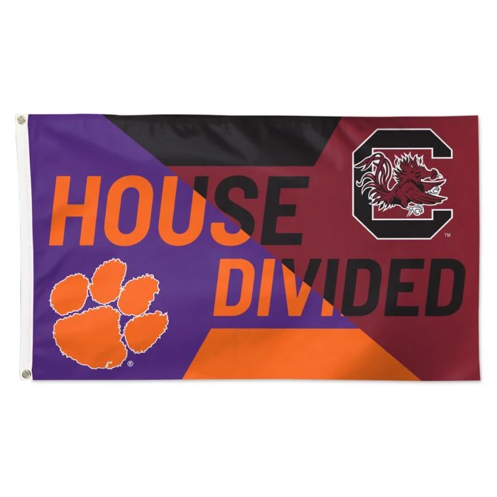 South Carolina Gamecocks Clemson Tigers House Divided Flag Sports Team Banner Flags for NFL MLB NHL NBA