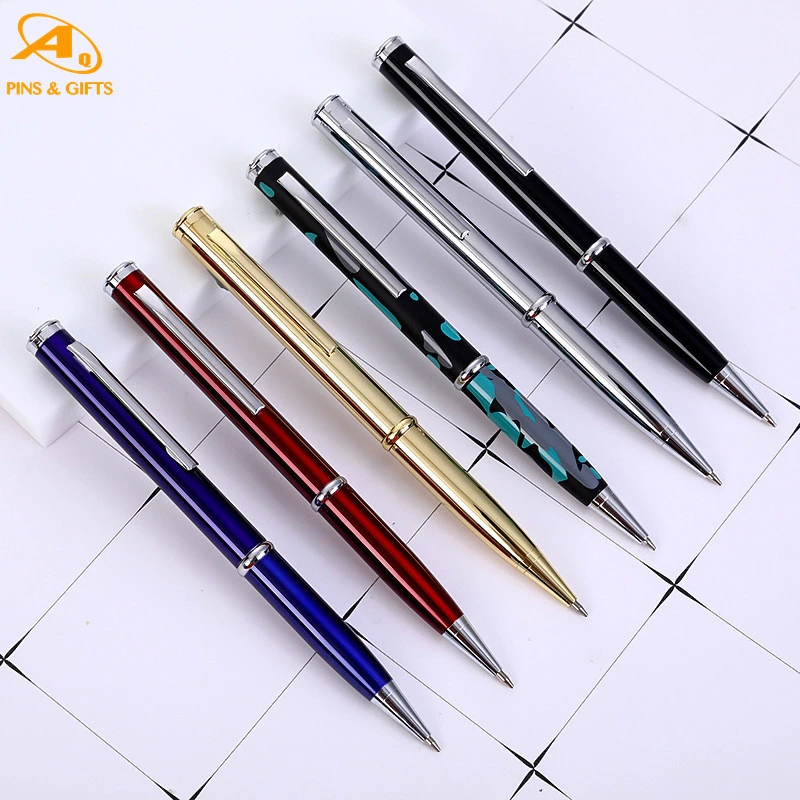 Vente en gros Office Sationery Supply 3D personnalisé Metal logo Custom Plastic Entreprise de bois promotion de gel marqueur de fontaine de luxe Fancy Ballpoint Stylos à bille