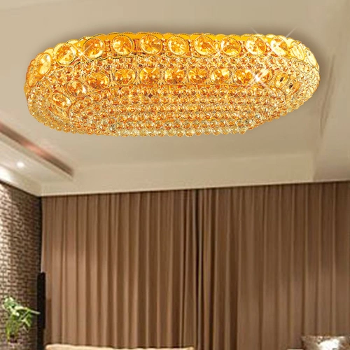 Modern Flush Mount Crystal Ceiling Lighting Gold Chandelier Ceiling Light Fixtures for Bedroom Entryway Foyer Hallway Dining Room