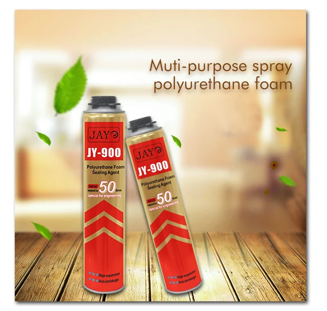 Manufacture Whole Sell PU Foam Expansion Spray Gap Filler Adhesive 750ml 100% Polyurethane Foam for Building Decoration